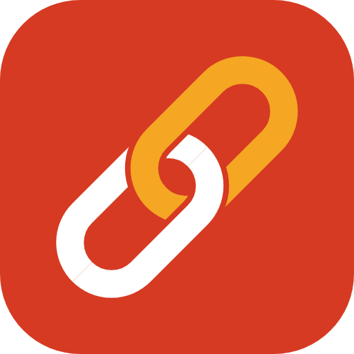Menu Chains logo: two interlocked chain links, one white and one saffron, on a tomato-red square